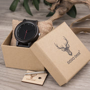 Men's and women's leather wooden watches