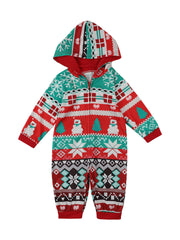 Christmas Hooded Printing Romper Home Wear One-piece Parent-child Outfit