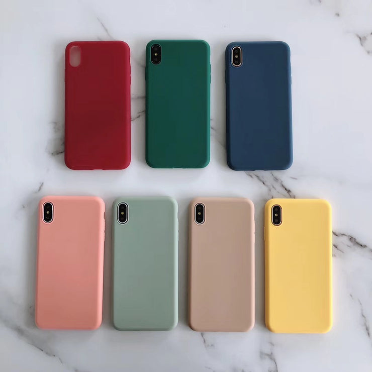 Pure color creative macaron phone case