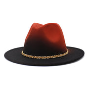 Woolen Flat Brim Broad-brimmed Hat Autumn And Winter British Style Men And Women