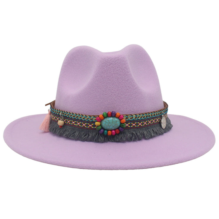 Ethnic Style Western Cowboy Hat Gem Accessories Tibetan Top Hat