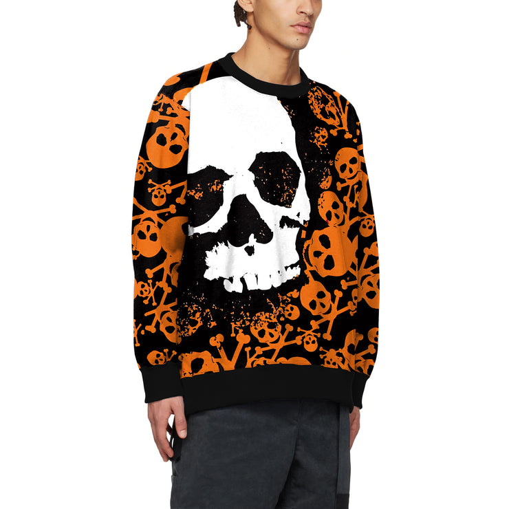 Men's Halloween Round Neck Skull Digital Printing Sweater