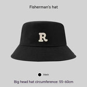 Big Head Circumference Bucket Hat Female Letters