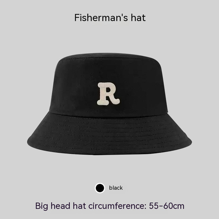 Big Head Circumference Bucket Hat Female Letters