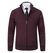 Fall Winter Men Woolen Sweater Men's Cardigan Coat Stand Collar