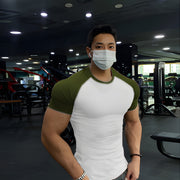 Fitness Tights Men's Quick-drying Exercise Short Sleeves T-shirt