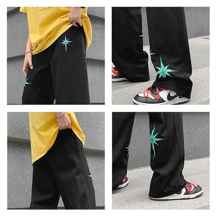 Men's Fashion Casual Retro Loose Straight Wide-leg Pants