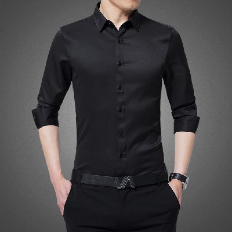 Solid color business work wear work shirt