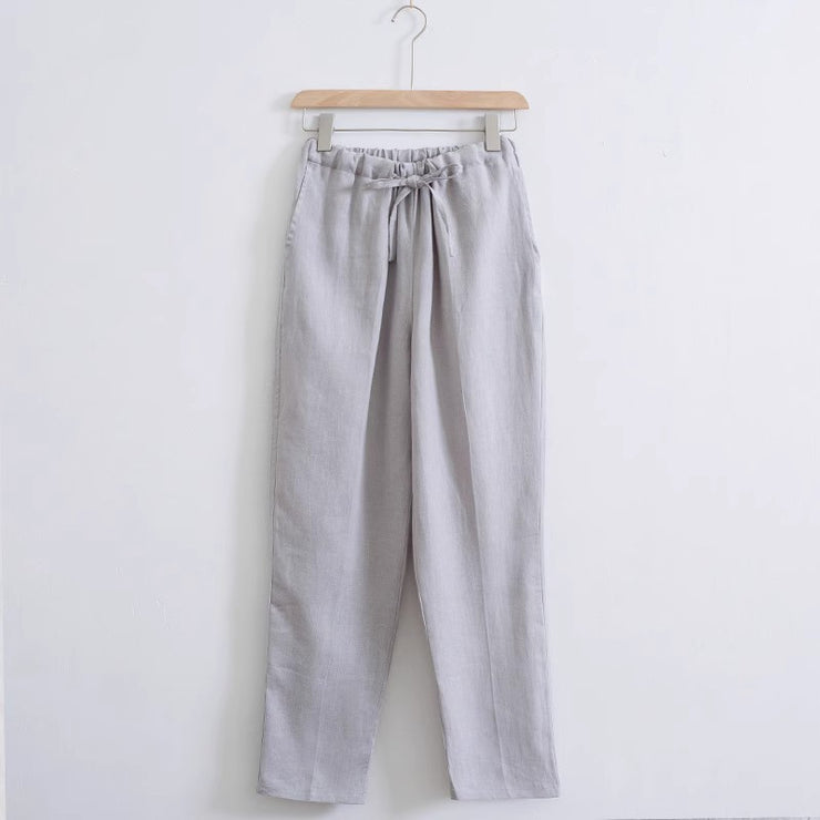 Loose Wide Leg Straight Cotton And Linen Casual Pants