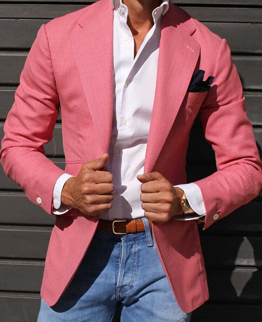 Men's Striped Blazer Casual Slim Fit