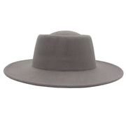 Retro Fedora 8cm Wide Brim Solid Color Concave-convex Dome Woolen Hat