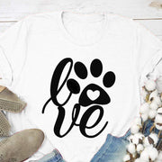 Love Footprints Letters European And American Street Style Short Sleeve