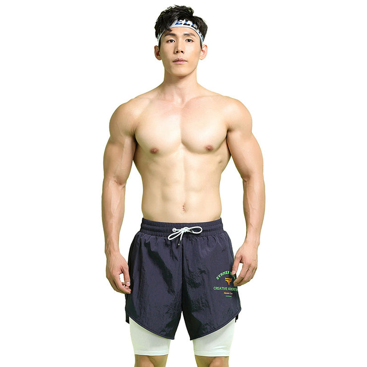 Double-layer Sports Pants Basketball Track And Field Quick-drying Beach Shorts