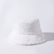 Children Solid Color Plush Bucket Hat