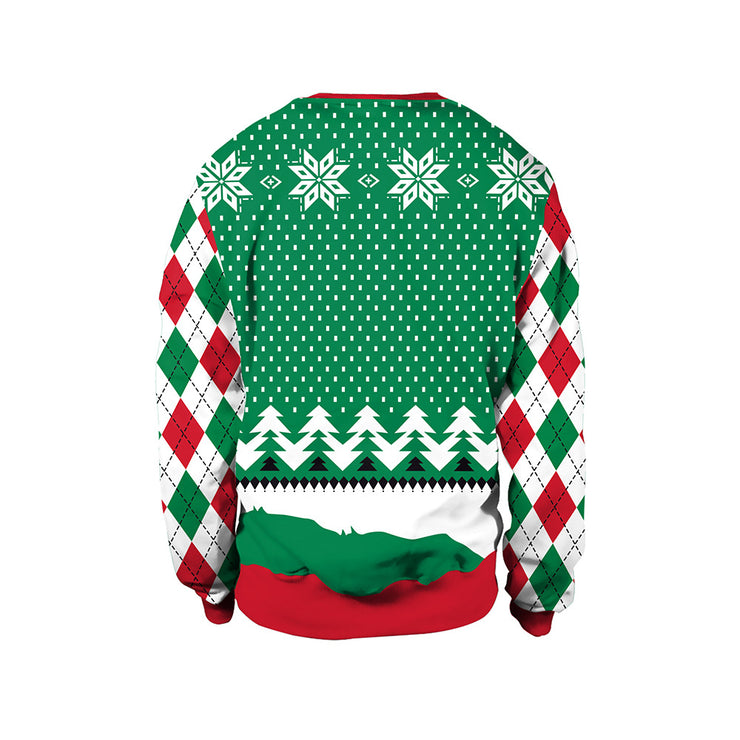 Digital Printing Christmas Round-neck Pullover