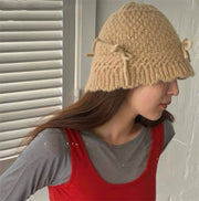 Ornament Bowknot Niche Knitted Wool Hat