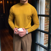 Fleece Semi-turtleneck Slim Knit Vintage