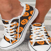 Large Size Halloween Ghost Head Pumpkin 3D Printing Low-top Shoes