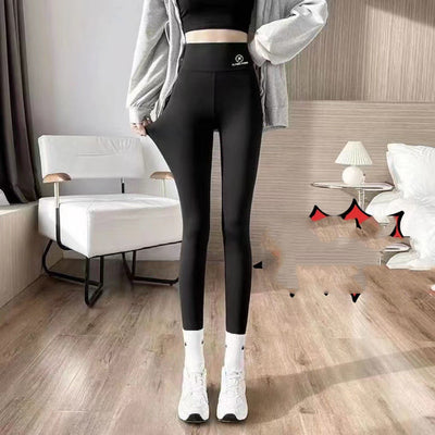 Fleece-lined Thickened Shark Pants High Waist