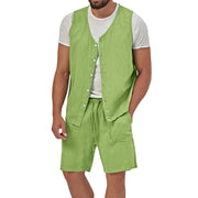 Men's Solid Color Fashion Vest Casual Suit