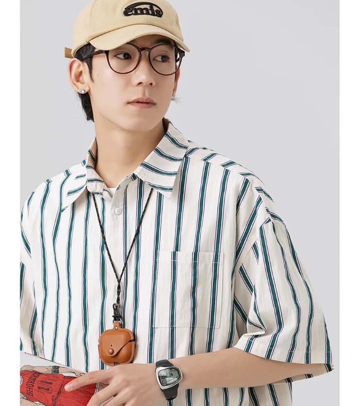 Men's Japanese-style Retro Loose American Niche Short Sleeve Shirt