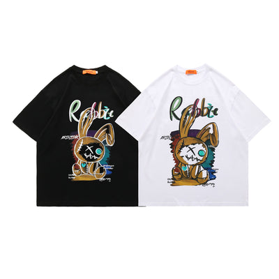 Cartoon Anime Loose T-shirt Round Neck Pullover Leisure Short Sleeve