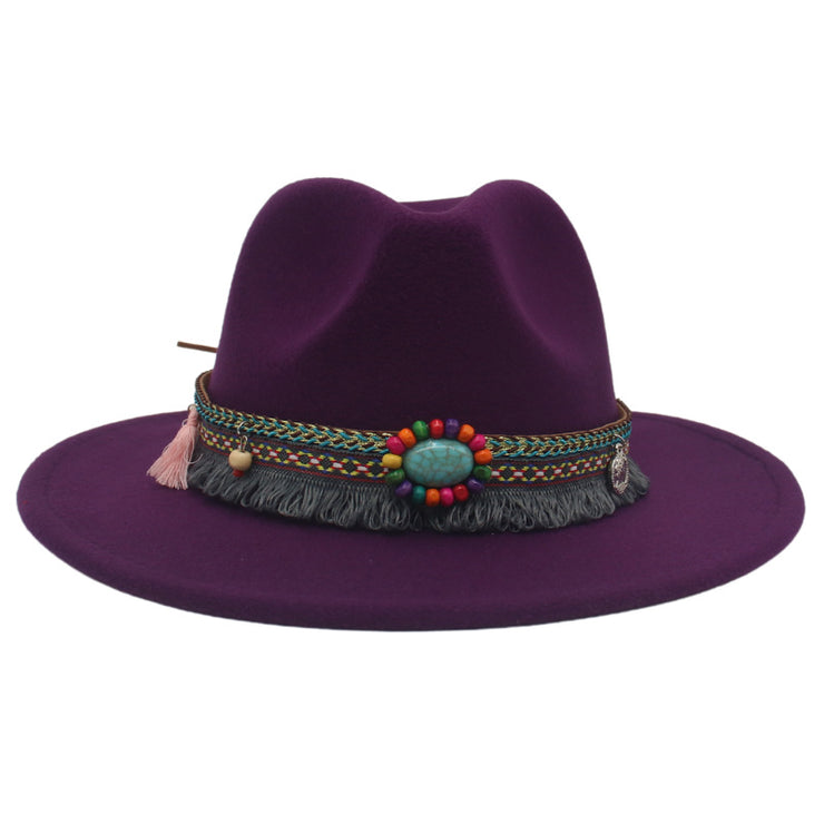 Ethnic Style Western Cowboy Hat Gem Accessories Tibetan Top Hat