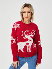 Women's Loose Casual Cozy Deer Sweater