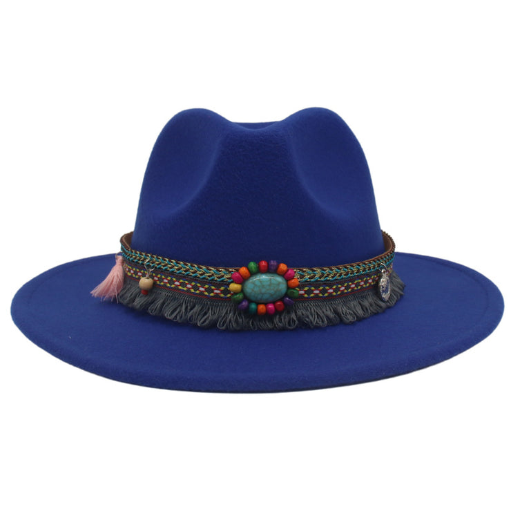 Ethnic Style Western Cowboy Hat Gem Accessories Tibetan Top Hat