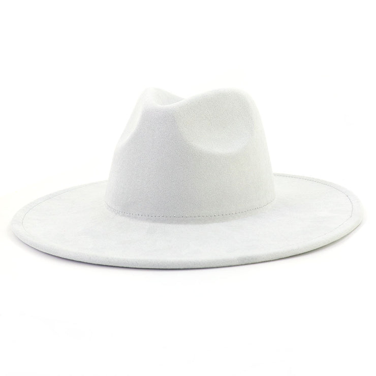 Suede Top Big Brim Flat Edge Gentlemen's Hat