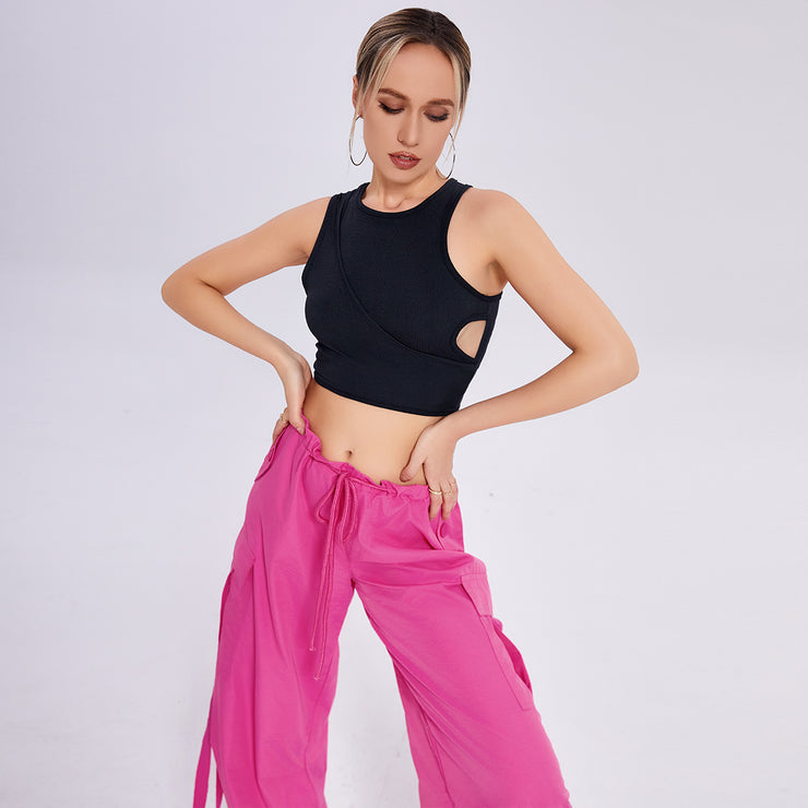 Cutout Cropped Navel Vest