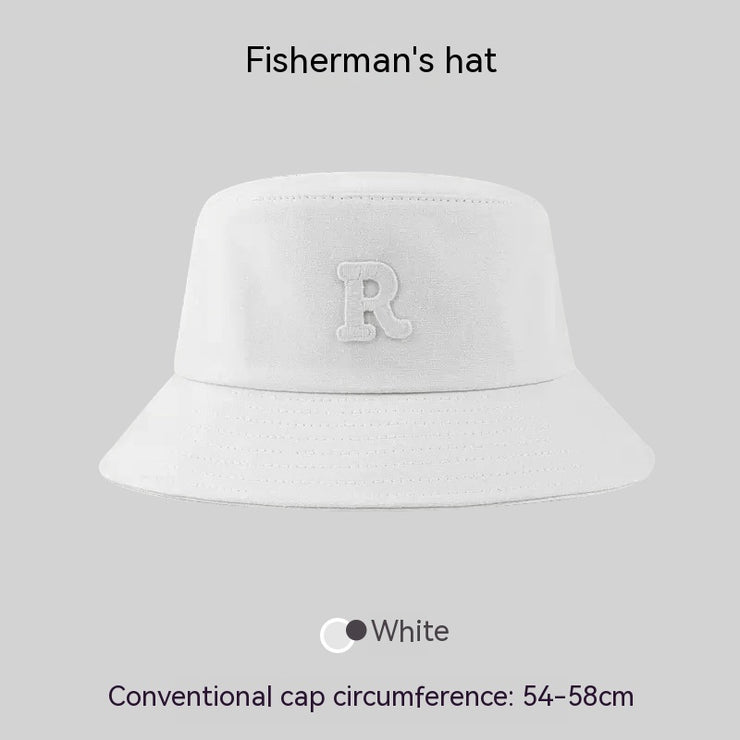 Big Head Circumference Bucket Hat Female Letters