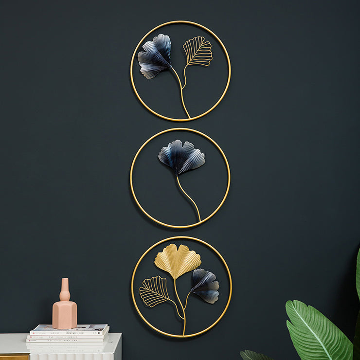 Background Wall Decoration Modern Metal Ginkgo Biloba Wall Hanging