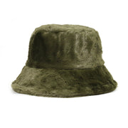 Children Solid Color Plush Bucket Hat