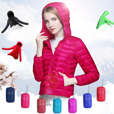 2022 New Winter Clothing Light Short Short Fashion Slim Down Jacket Women's Light Down Jacket Hooded Jacket Tide