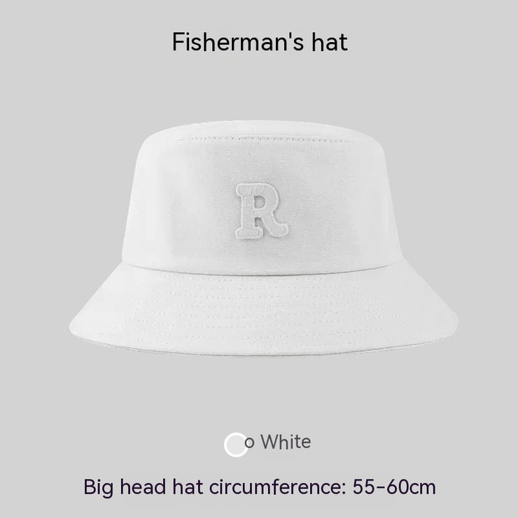 Big Head Circumference Bucket Hat Female Letters