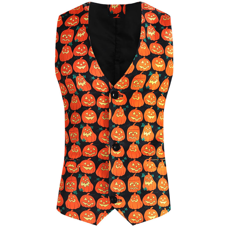 Halloween Autumn And Winter New Casual 3D Printing Suit Vest Trouser Suit