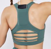 Back pocket sports bra