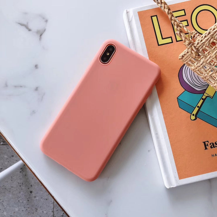 Pure color creative macaron phone case