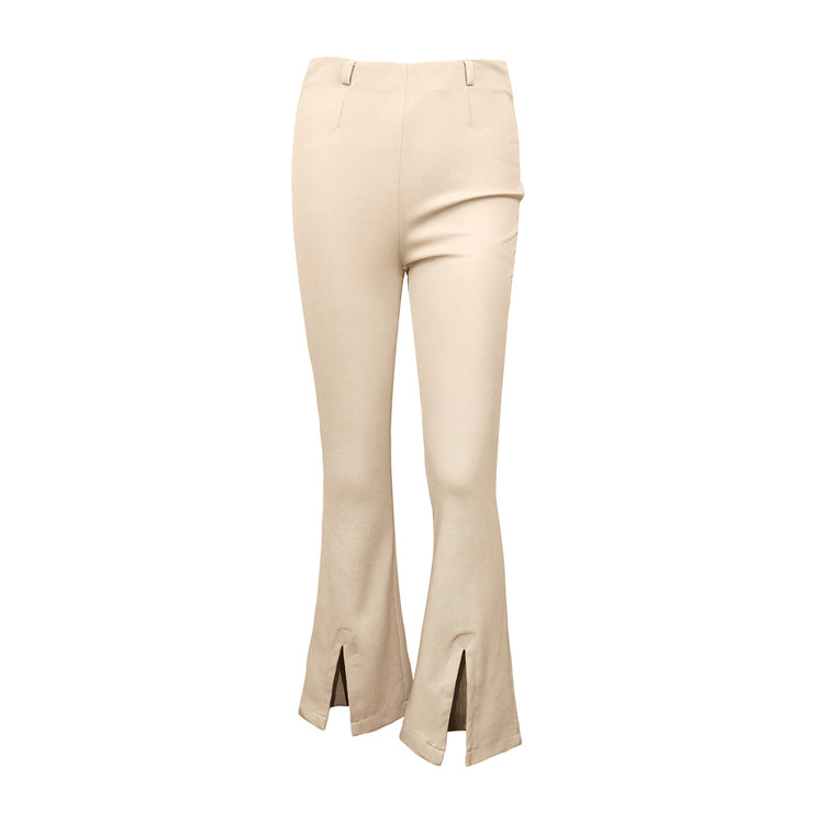 Flared Pants High-waisted Slimming Slacks Slit Slacks Wide-legged Pants