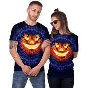 Men's Skull Pumpkin Tie-dye Digital Printed T-shirt