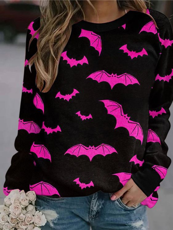 Women's Halloween Pumpkin Print Long-sleeved Sweater