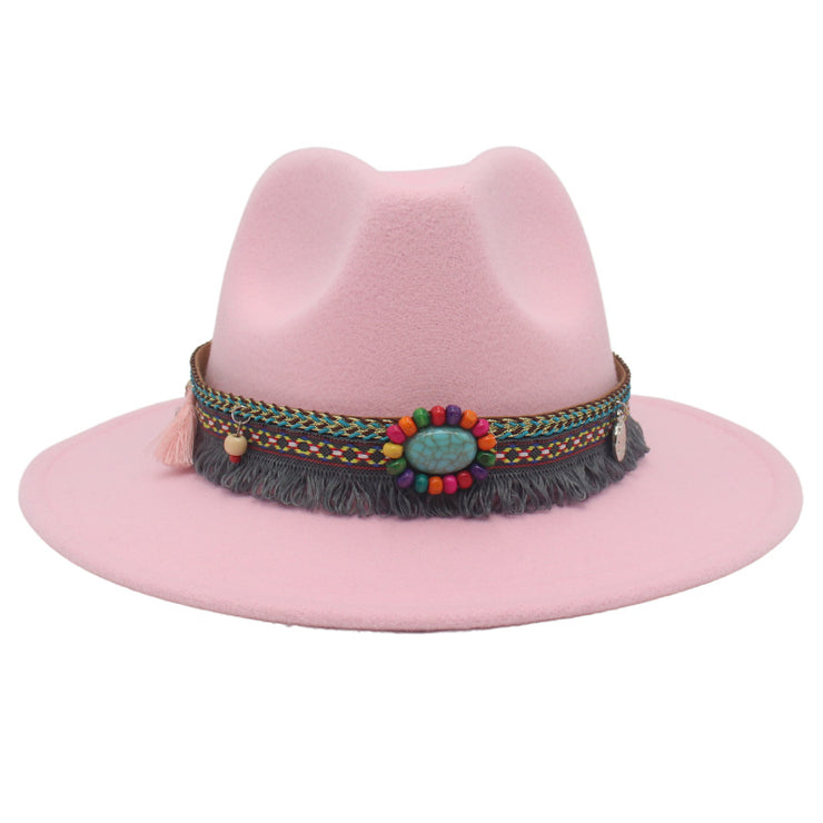 Ethnic Style Western Cowboy Hat Gem Accessories Tibetan Top Hat