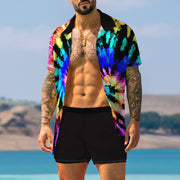 Colorful 3D Printed Vacation Suit For Men