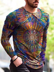 Men's Muscle Print Long Sleeve T-Shirt