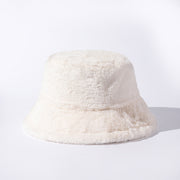 Children Solid Color Plush Bucket Hat