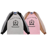 American Retro Raglan Pullover Casual All-matching