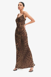 Slip Back Leopard Print Dress With Straps