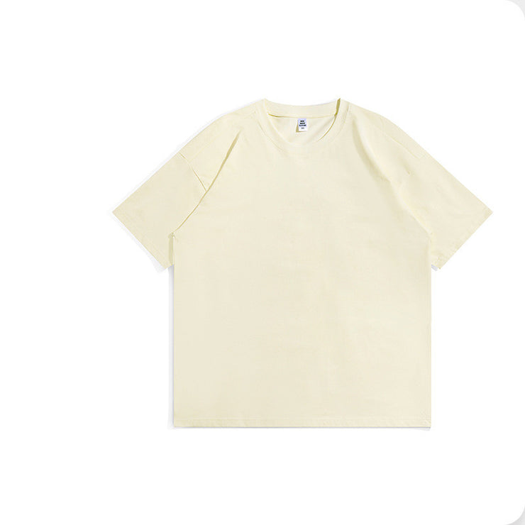 Loose Oversize Round Neck Combed Cotton Short Sleeve T-shirt