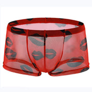 Men's New Mesh Lip Boxers Translucent Thin Quick-drying Low Waist Youth Briefs